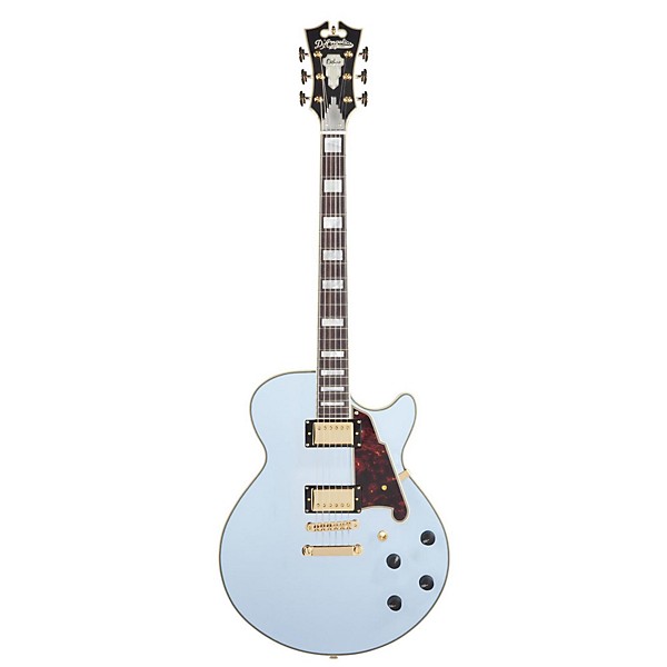 D'Angelico D'Angelico EX-SS Non-F Hole Deluxe Edition Hollowbody Electric Guitar Matte Powder Blue Tortoise Pickguard