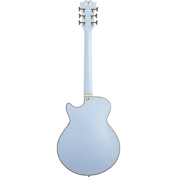 D'Angelico D'Angelico EX-SS Non-F Hole Deluxe Edition Hollowbody Electric Guitar Matte Powder Blue Tortoise Pickguard