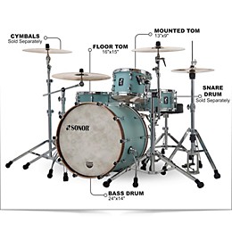 Open Box SONOR SQ1 3-Piece Shell Pack With 24" Bass Drum Level 1 Cruiser Blue