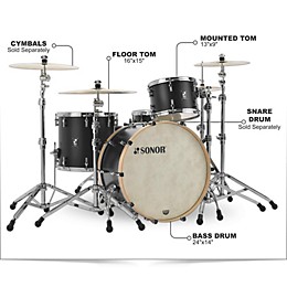 SONOR SQ1 3-Piece Shell Pack With 24" Bass Drum GT Black