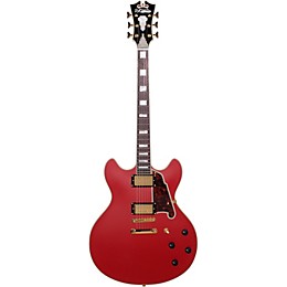 Open Box D'Angelico Deluxe Series Limited Edition DC Non F-Hole Semi-Hollowbody Electric Guitar Level 2 Matte Cherry, Tortoise Pickguard 194744321627