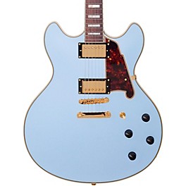 Open Box D'Angelico Deluxe Series Limited Edition DC Non F-Hole Semi-Hollowbody Electric Guitar Level 1 Matte Powder Blue ...