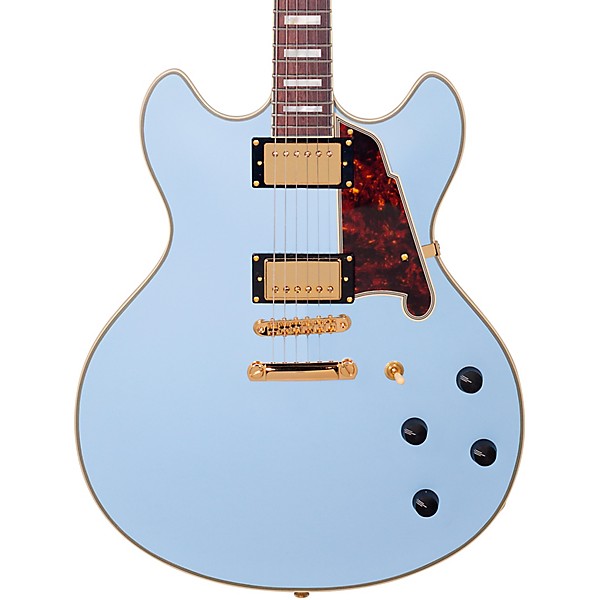 Open Box D'Angelico Deluxe Series Limited Edition DC Non F-Hole Semi-Hollowbody Electric Guitar Level 1 Matte Powder Blue ...