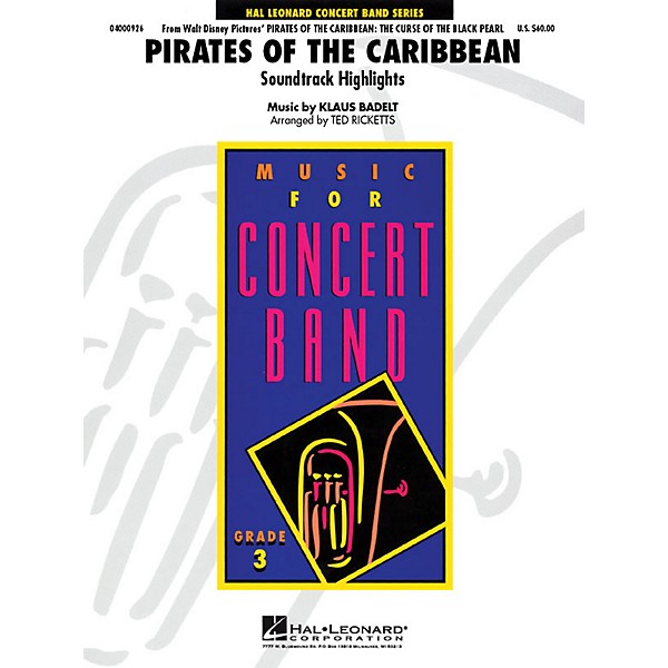 Hal Leonard Pirates of the Caribbean - Young Concert Band Series Level 3 arranged by Ted Ricketts