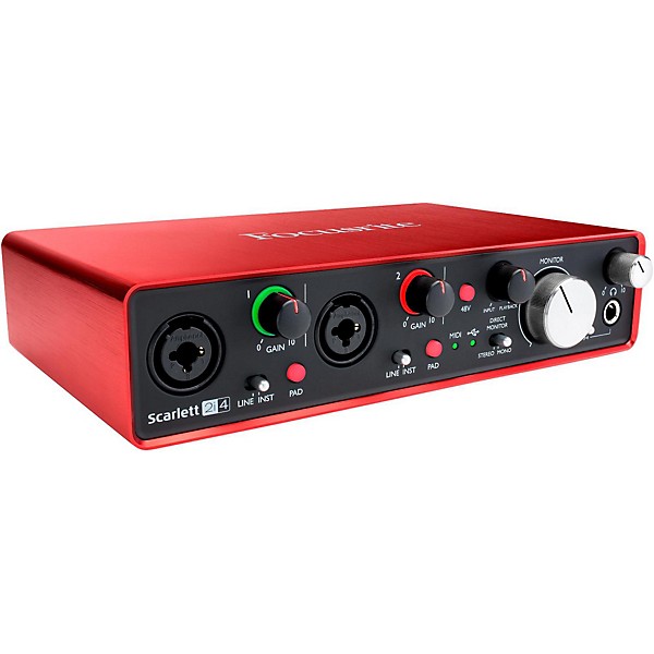 Focusrite Scarlett 2i4 Recording Package with Sterling ST59 and M-Audio BX5 Pair