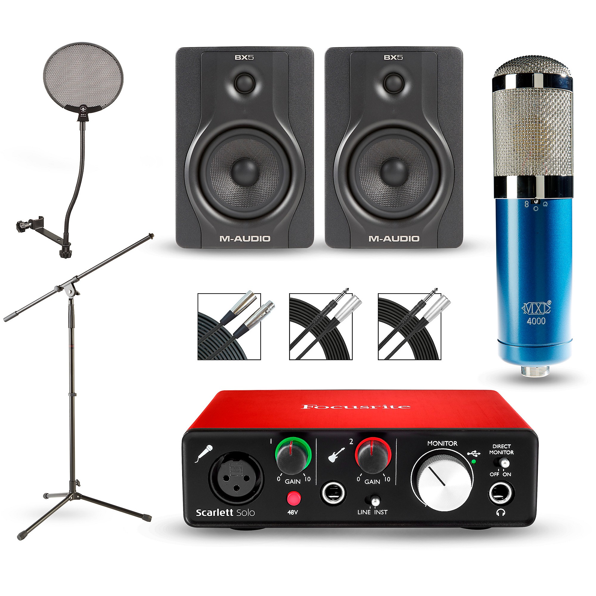 Focusrite Scarlett Solo Recording Package with MXL 4000 and M
