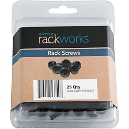 Gator GRW-SCRW025 25-Pack of Rack Screws with Washers, Black