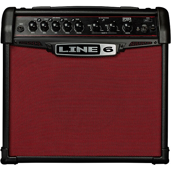 Line 6 Spider Classic 15 15W 1x8 Guitar Combo Amp Red Edition Black and Red