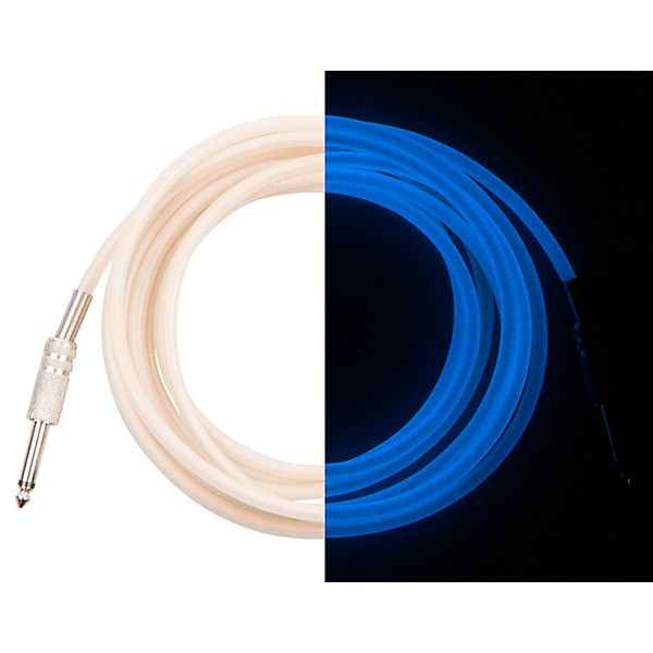 Palmer Glow In The Dark Cable with 1/4 Inch Straight Plugs "The Original GlowCable" - Blue 10 ft.