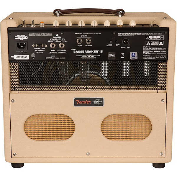 Open Box Fender Limited Edition Bassbreaker 15 15W Tube Combo Amplifier Level 2 Blonde 190839934673