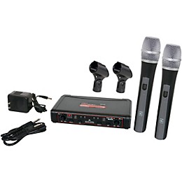 Galaxy Audio EDXR/HH38N Dual-Channel Wireless Microphone System Includes the EDXR Receiver and 2 HH38 Handheld Transmitters Frequency CODE N 518-542 MHz Band N