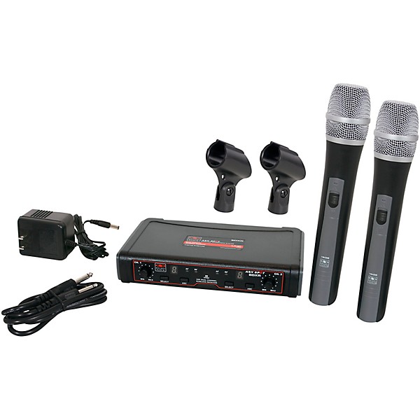 Galaxy Audio EDXR/HH38N Dual-Channel Wireless Microphone System Includes the EDXR Receiver and 2 HH38 Handheld Transmitter...