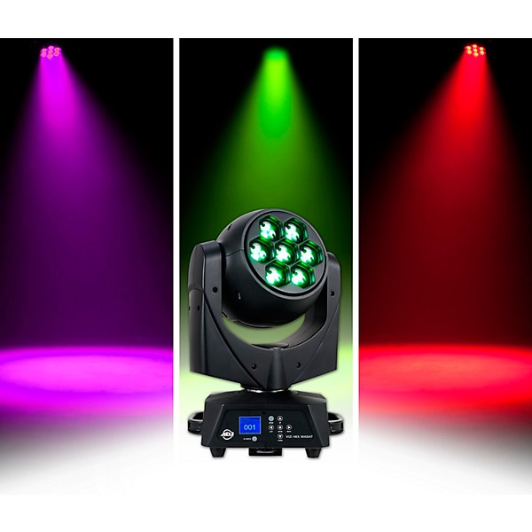 American DJ Vizi Hex Wash7 RGBAW+UV LED Moving Head Wash Beam with Zoom