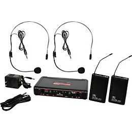 Open Box Galaxy Audio EDXR/38SS EDX Dual-Channel Wireless System with Two Headset Microphones Level 1 Band N Black