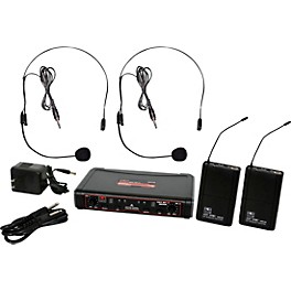 Galaxy Audio EDXR/38SS EDX Dual-Channel Wireless System With Two Headset Microphones, Frequency N Band N Black