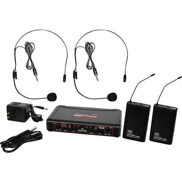 Open Box Galaxy Audio EDXR/38SS EDX Dual-Channel Wireless System with Two Headset Microphones Level 1 Band N Black