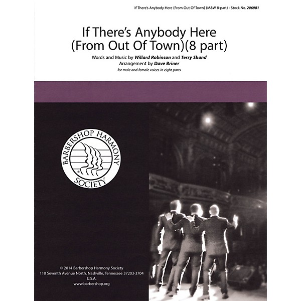 Hal Leonard If There's Anybody Here (from Out of Town) SATB a cappella arranged by David Briner