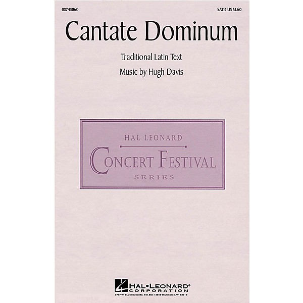 Hal Leonard Cantate Dominum SATB composed by Hugh Davis