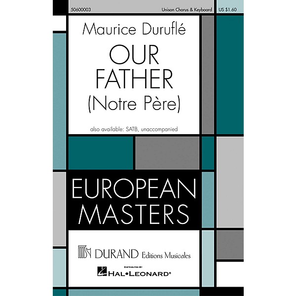 Editions Durand Our Father (Notre Pére) composed by Maurice Duruflé
