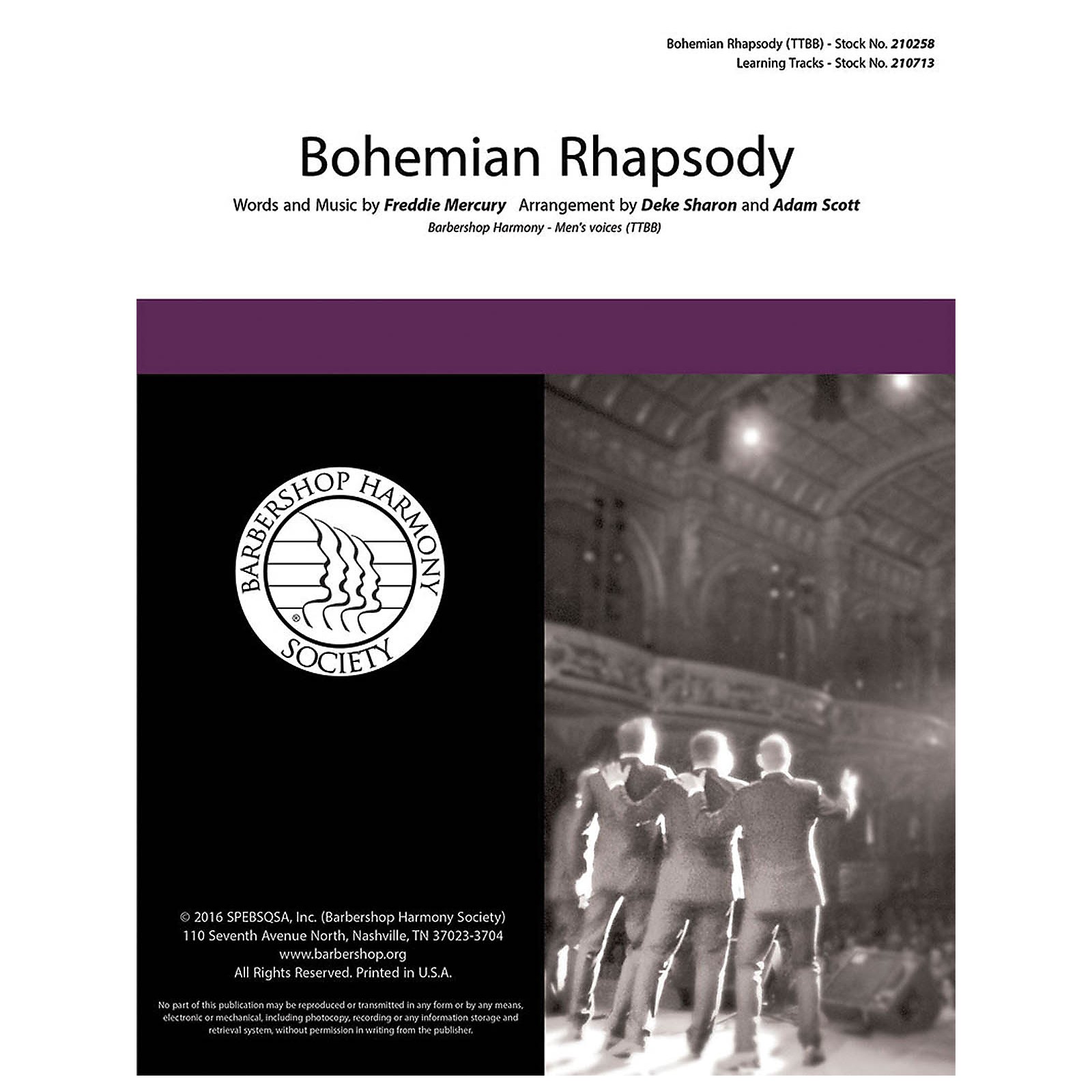 Barbershop Harmony Society Bohemian Rhapsody TTBB A Cappella By Queen ...