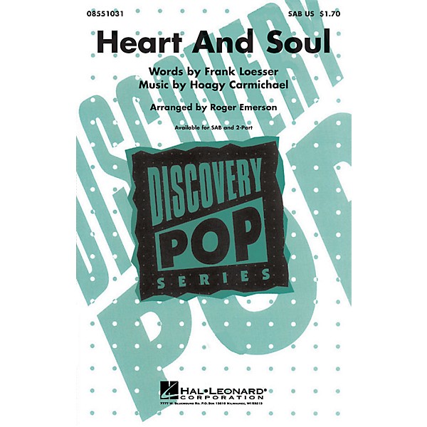 Hal Leonard Heart and Soul SAB arranged by Roger Emerson