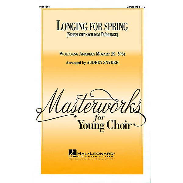 Hal Leonard Longing for Spring 2-Part arranged by Audrey Snyder