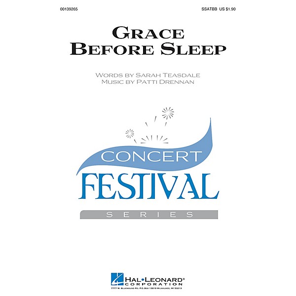 Hal Leonard Grace Before Sleep SSATBB composed by Patti Drennan