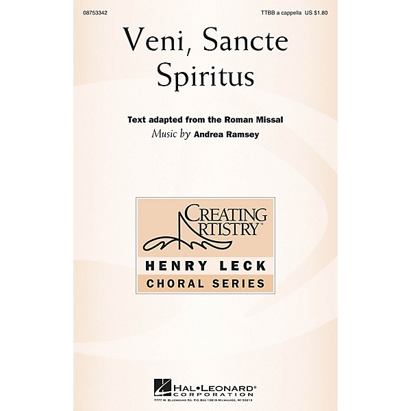 Hal Leonard Veni Sancte Spiritus TTBB composed by Andrea Ramsey