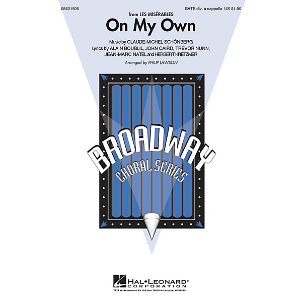 Hal Leonard On My Own (from Les Misérables) SATB DV A Cappella arranged by Philip Lawson
