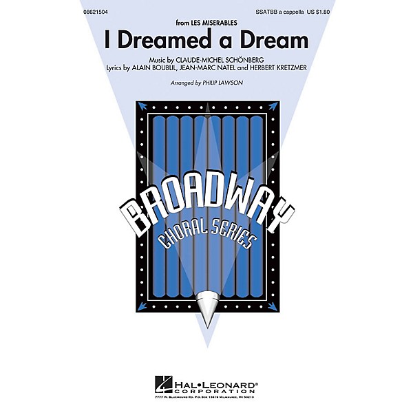 Hal Leonard I Dreamed a Dream (from Les Misérables) SATB DV A Cappella arranged by Philip Lawson