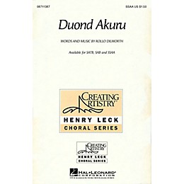 Hal Leonard Duond Akuru SSAA composed by Rollo Dilworth