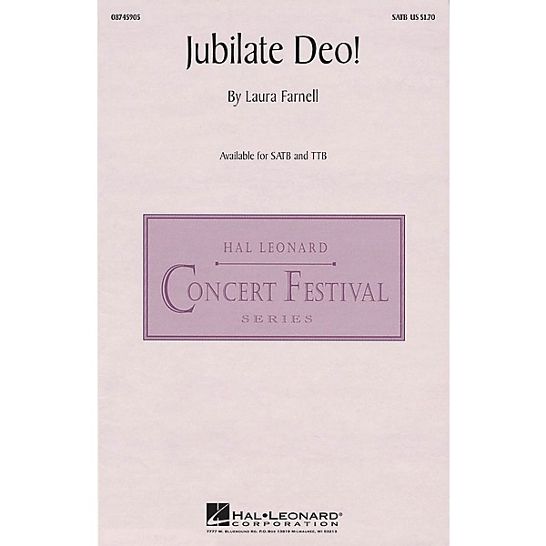 Hal Leonard Jubilate Deo! SATB composed by Laura Farnell