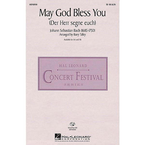 Hal Leonard May God Bless You (Der Herr segne euch) TB arranged by Barry Talley