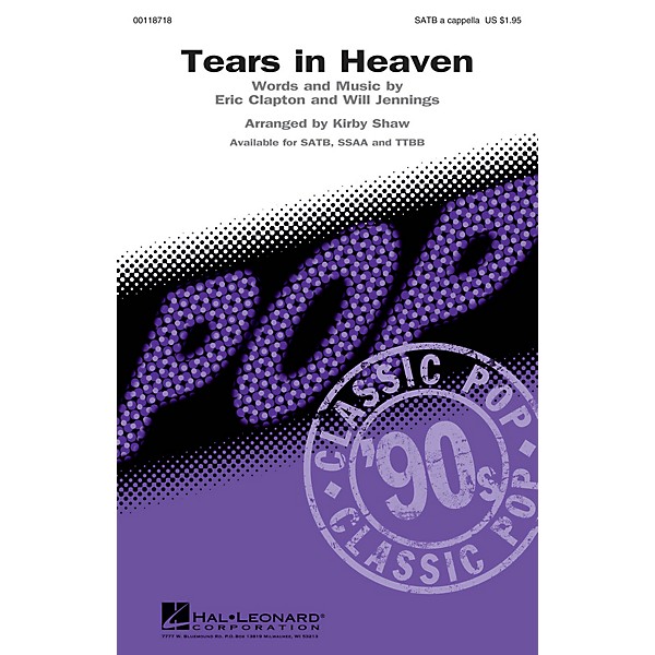 Hal Leonard Tears in Heaven SATB a cappella by Eric Clapton arranged by Kirby Shaw