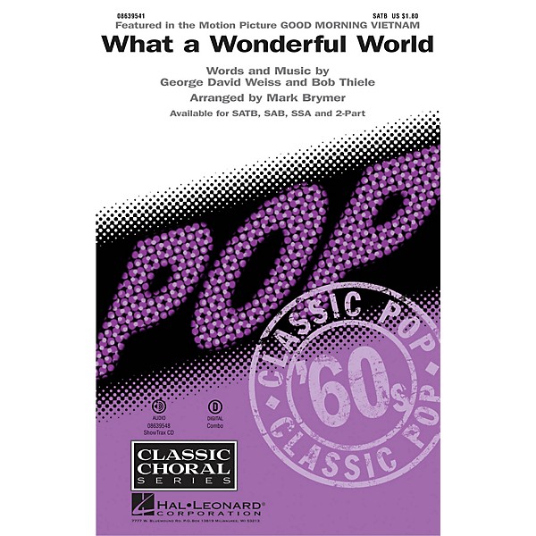 Hal Leonard What a Wonderful World SATB by Louis Armstrong arranged by Mark Brymer
