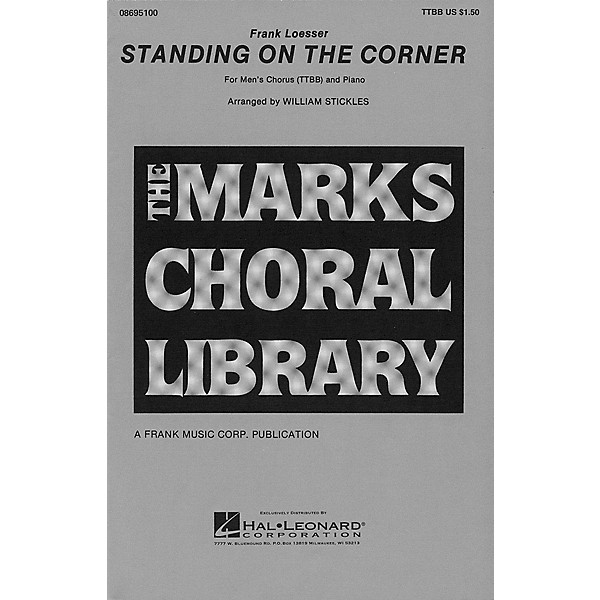 Hal Leonard Standing on the Corner TTBB arranged by William Stickles