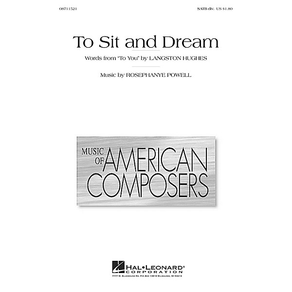 Hal Leonard To Sit and Dream SATB Divisi composed by Rosephanye Powell