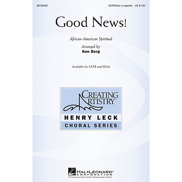 Hal Leonard Good News! SATB and Solo A Cappella arranged by Ken Berg