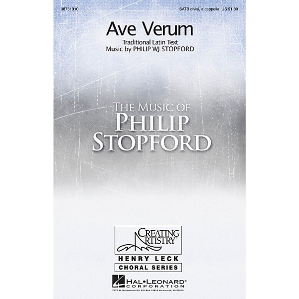 Hal Leonard Ave Verum SATB DV A Cappella composed by Philip Stopford