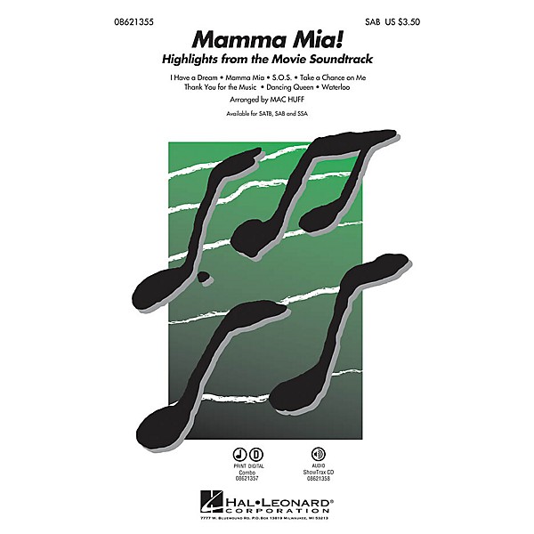 Hal Leonard Mamma Mia! (Highlights from the Movie Soundtrack) SAB by ABBA arranged by Mac Huff