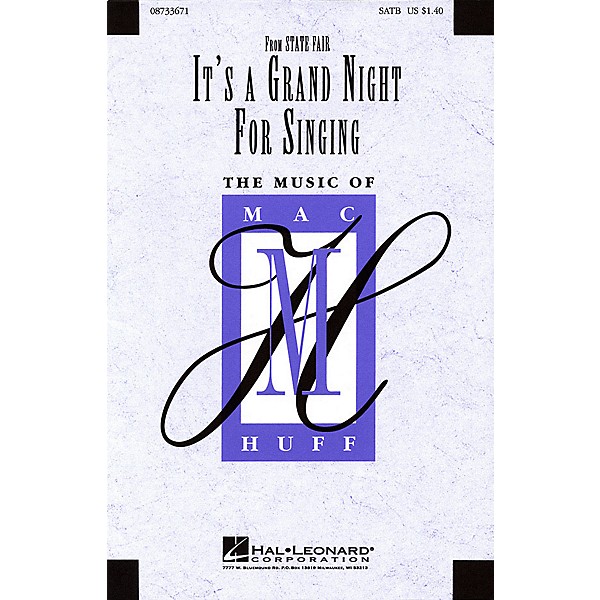 Hal Leonard It's a Grand Night for Singing (SATB) SATB arranged by Mac Huff