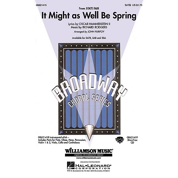 Hal Leonard It Might as Well Be Spring (from the film State Fair) SATB arranged by John Purifoy