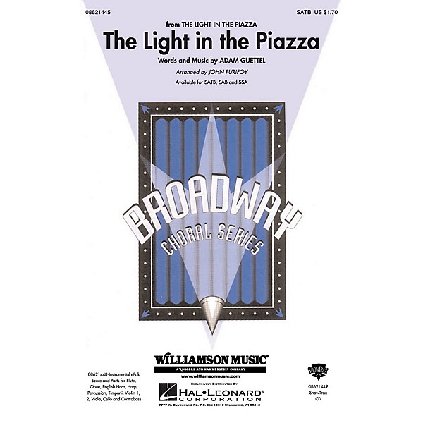 Hal Leonard The Light in the Piazza (from The Light in The Piazza) SATB arranged by John Purifoy