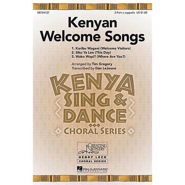 Hal Leonard Kenyan Welcome Songs 2PT/SOLO AC arranged by Tim Gregory