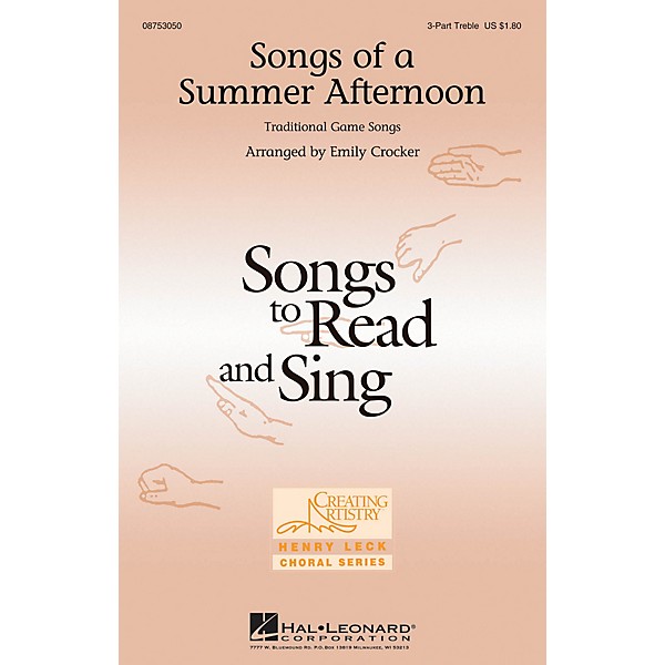 Hal Leonard Songs of a Summer Afternoon 3 Part Treble arranged by Emily Crocker