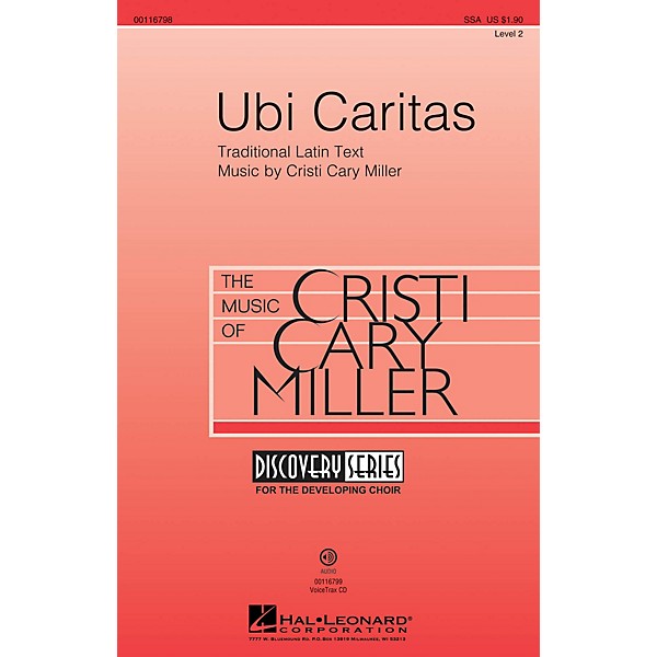 Hal Leonard Ubi Caritas (Discovery Level 2) SSA composed by Cristi Cary Miller