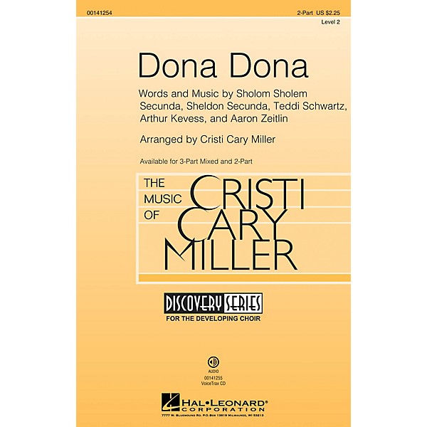 Hal Leonard Dona Dona (Discovery Level 2) 2-Part arranged by Cristi Cary Miller