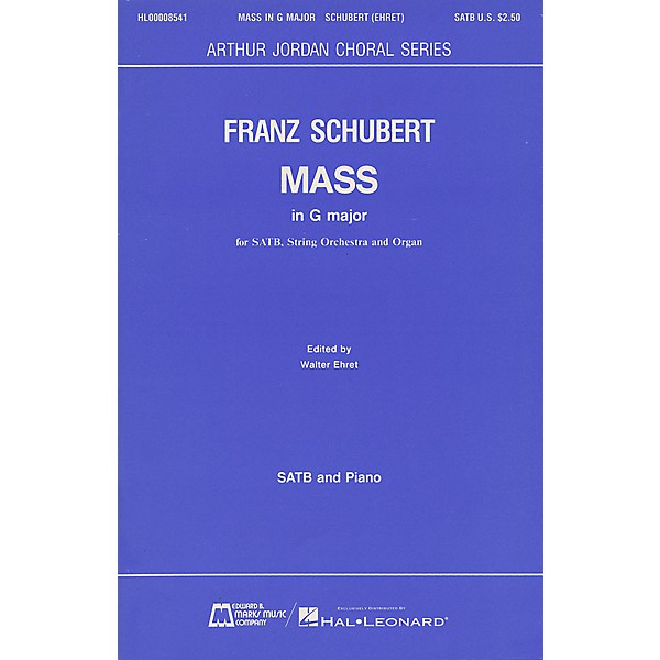Edward B. Marks Music Company Mass in G Major SATB composed by Franz Schubert