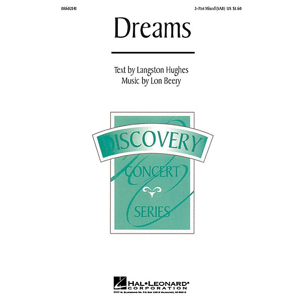Hal Leonard Dreams 3-Part Mixed composed by Lon Beery
