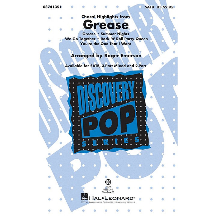 Hal Leonard Grease (Choral Highlights) SATB arranged by Roger Emerson